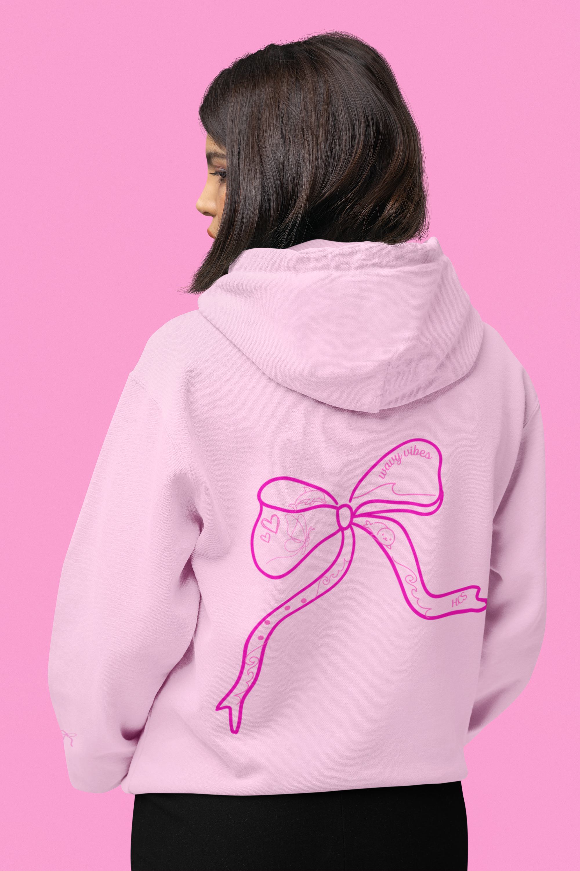 Light pink HCS ribbon hoodie